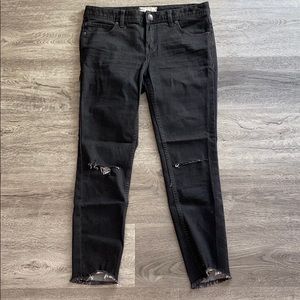 free people distressed skinny black jeans